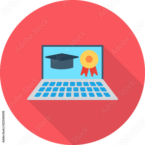 Unique Online Degree Vector Icon