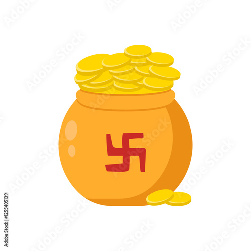 Dhanteras, Diwali, Hindu, Indian Symbol Illustration