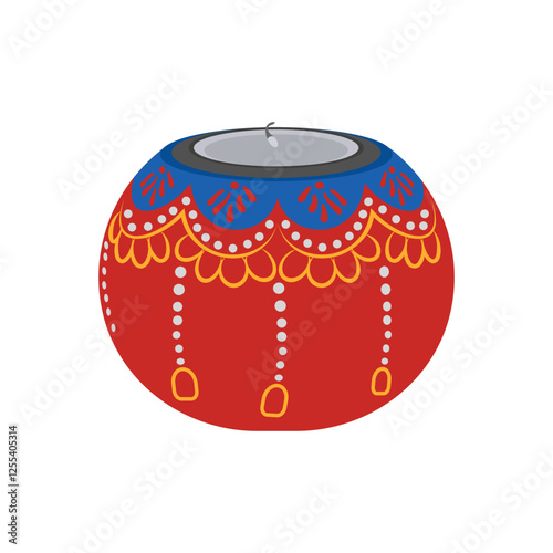 Tea Light Holders, Diwali, Hindu, Indian Symbol Illustration