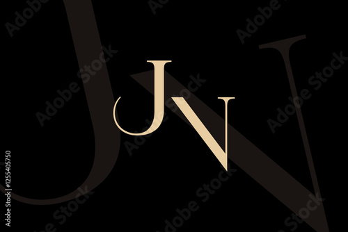 JN or NJ letter logo icon design. Classic style luxury initials monogram.