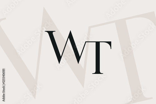 WT or TW letter logo icon design. Classic style luxury initials monogram.