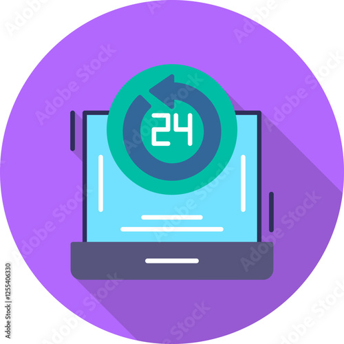 24h Support Vector Icon