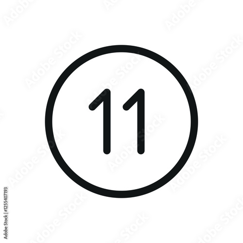 Billiard ball number 11 line icon, ball number eleven vector symbol with editable stroke
