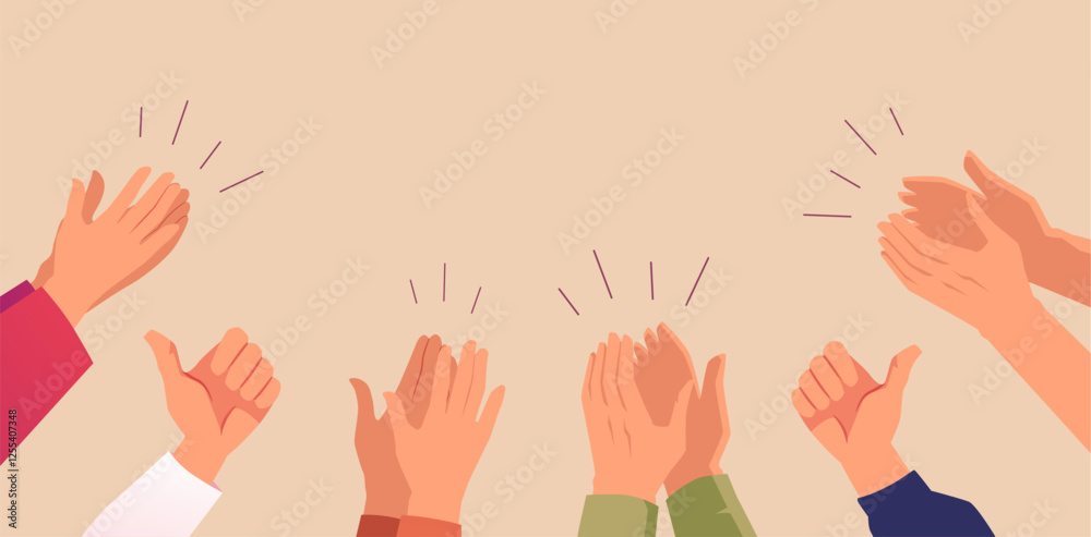custom made wallpaper toronto digitalHuman hands clapping ovation, people crowd applauding, encouragement and congratulating, showing appreciation, thumbs up