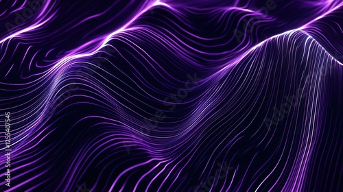 Abstract purple light wave pattern on dark background visually appealing