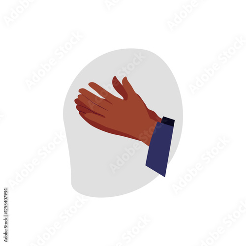 Clapping hands gesture side view vector icon, afro hands applauds ovation, encouragement, support, appreciation arm sign