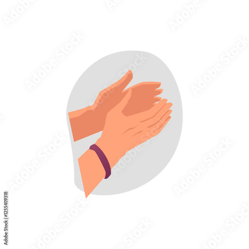 Clapping hands gesture, vector hands applauds, bravo palm clap, ovation, encouragement, support, appreciation arm sign
