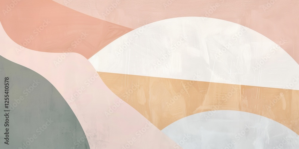 Obraz premium An abstract minimalist artwork against a soft pastel backdrop, Organic shapes and subtle textures, Modern minimalist style