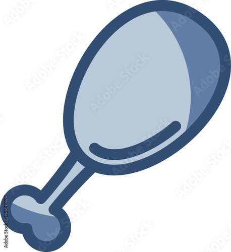 chicken thigh icon, transparent background. replaceable blue color design