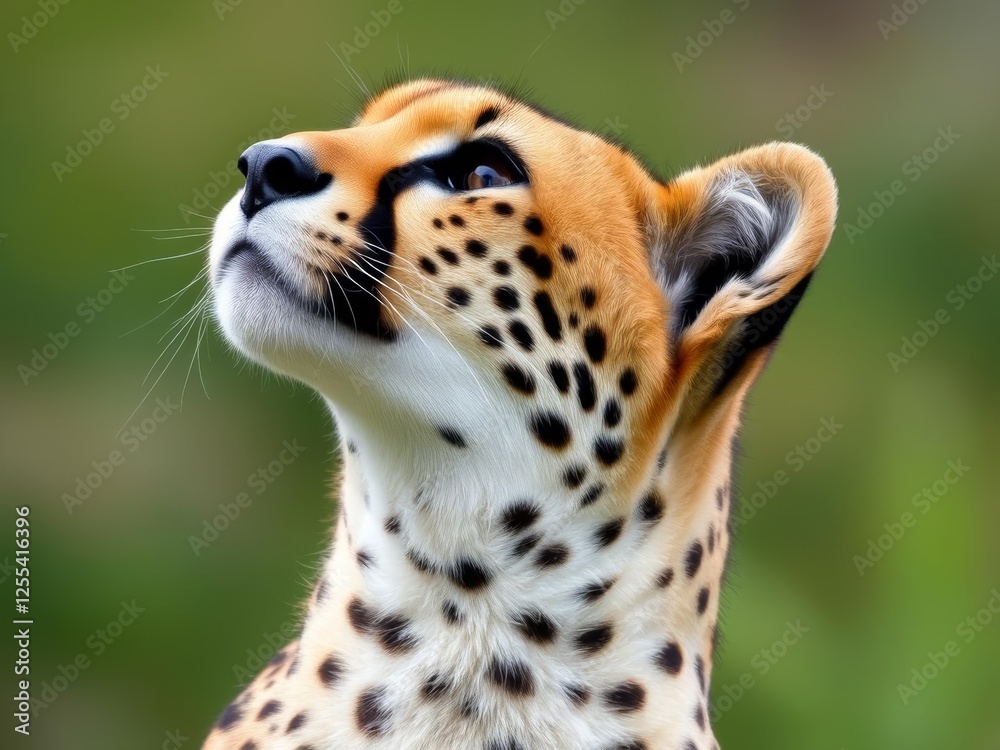 Cheetahs profile shows curiosity, ready for a cheetah run Cheetahs profile shows curiosity, ready for a cheetah run