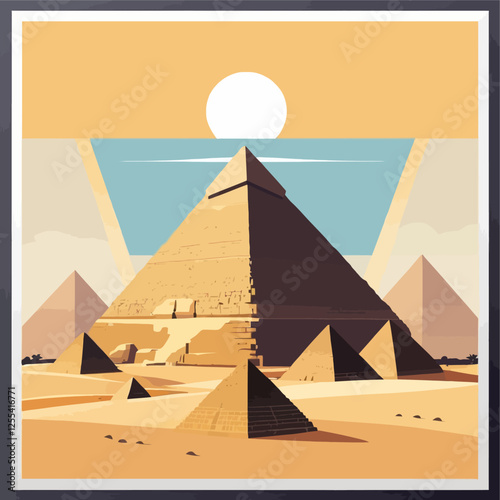 giza pyramid.vector illustration.	
