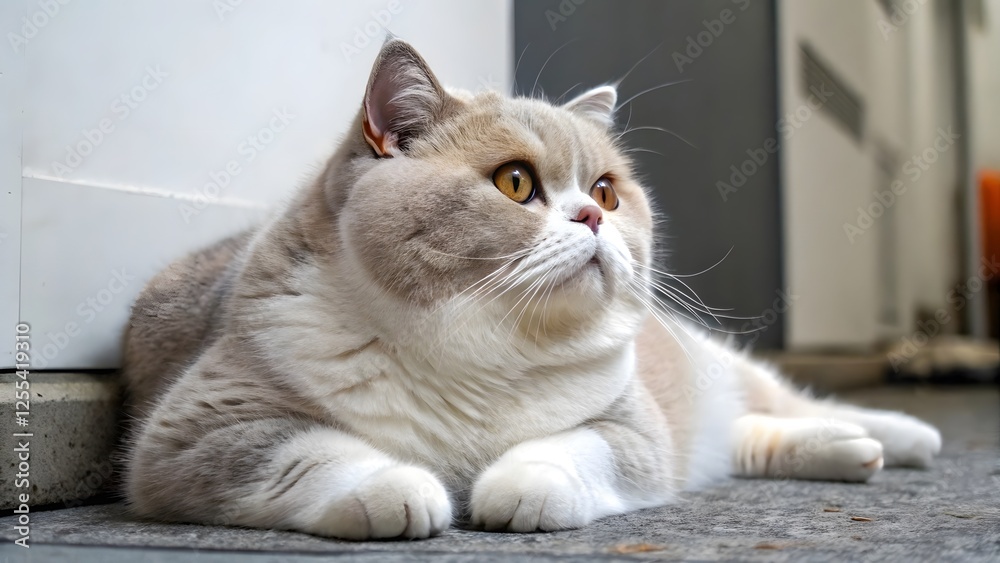 custom made wallpaper toronto digital british shorthair cat lying down on the ground