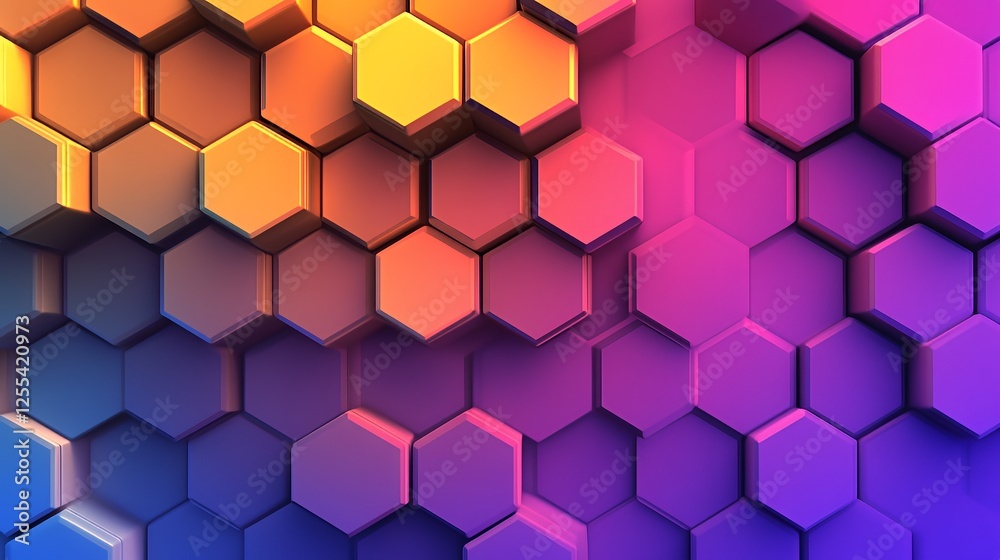 Abstract Hexagon Pattern Colorful Gradient Background Abstract Hexagon Pattern Colorful Gradient Background