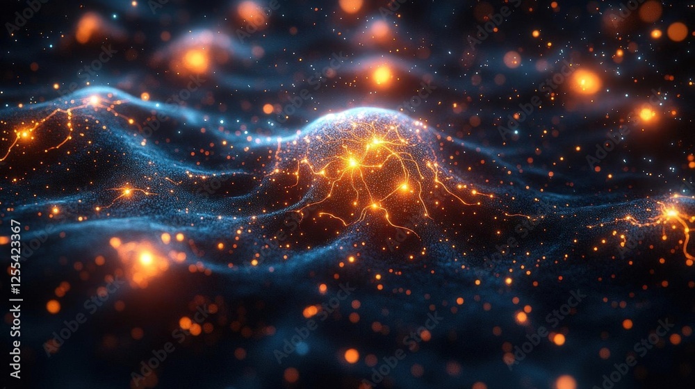 Abstract Glowing Particle Waves Abstract Glowing Particle Waves