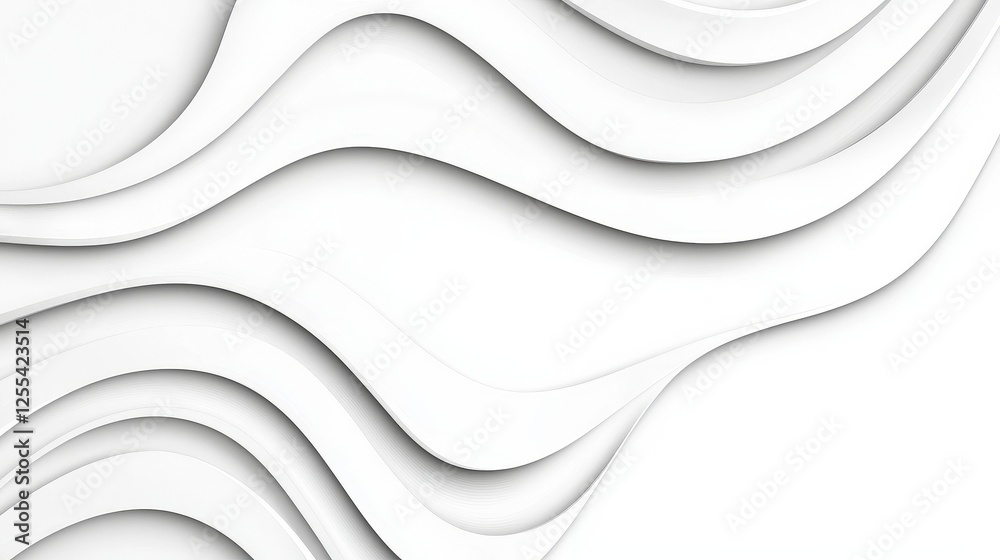 Obraz premium Abstract White Wavy Layers Background for Modern Design and Creative Projects