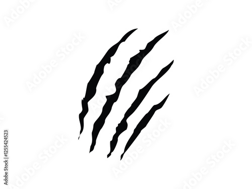 silhouette black claw symbol design vector illustration isolated on transparent background
