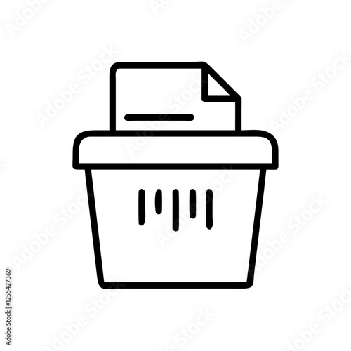 Paper shredder icon, office equipment