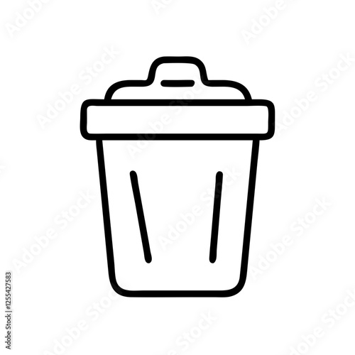 Waste bin icon, trash can symbol