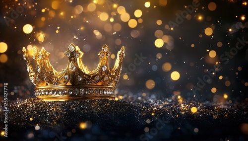Golden Crown on Glitter