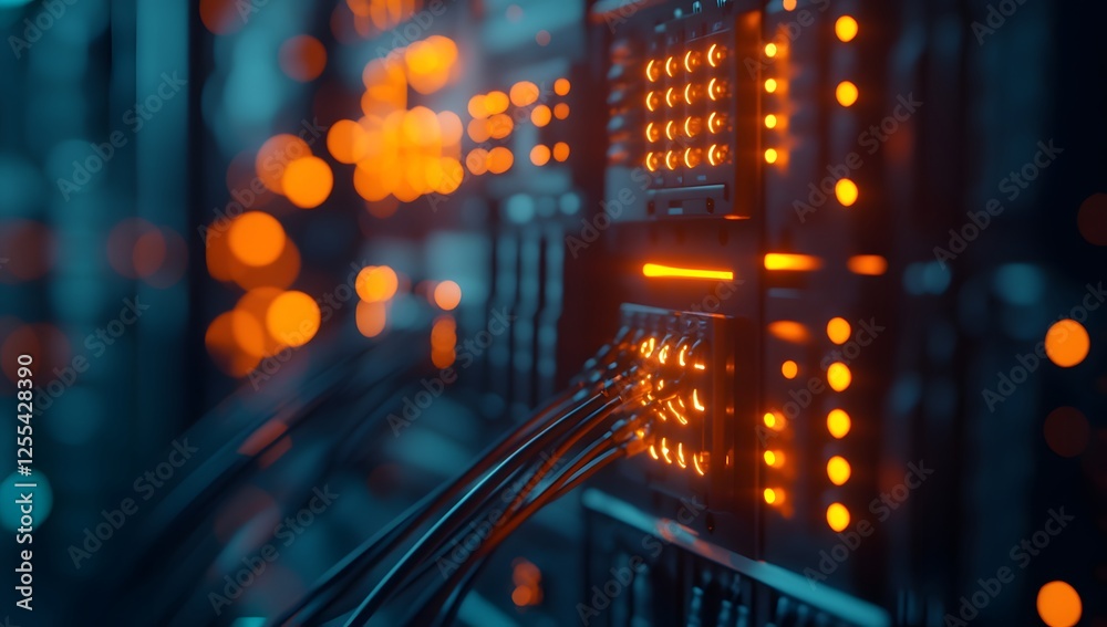 A Futuristic Perspective on a Complex Network of Interconnected Technological Systems with Glowing Orange Components and a Deep Teal Background. A Futuristic Perspective on a Complex Network of Interconnected Technological Systems with Glowing Orange Components and a Deep Teal Background.