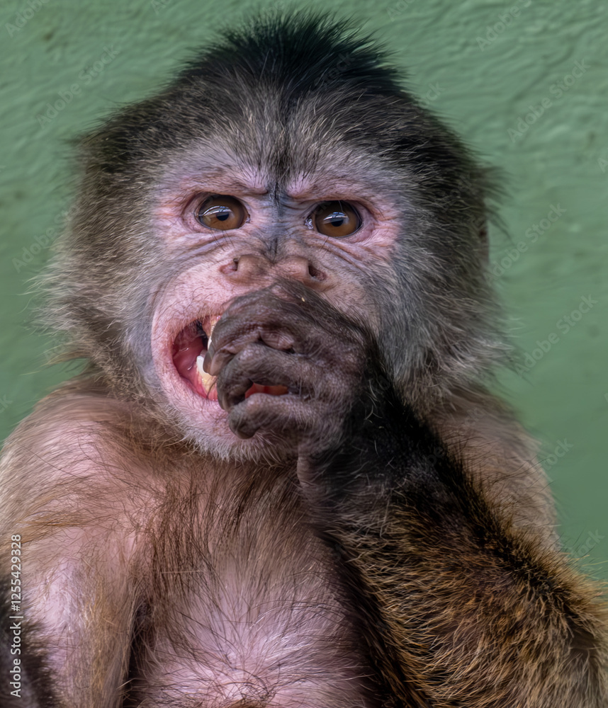 Obraz premium Monkey monkey in the zoo close-up.