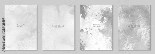 Set of premium cover design with grey stone texture for cover design, invitation, poster, flyer, wedding card, luxe invite, prestigious voucher, catalog, brochure. Luxury marble background.