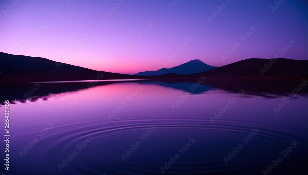 Fototapeta premium Calm Lake Rippling Under Starlit Night Sky
