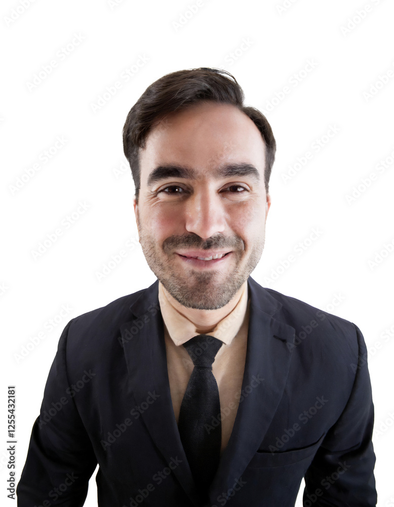 Portrait of only one Man. White Background. Portrait of only one Man. White Background.