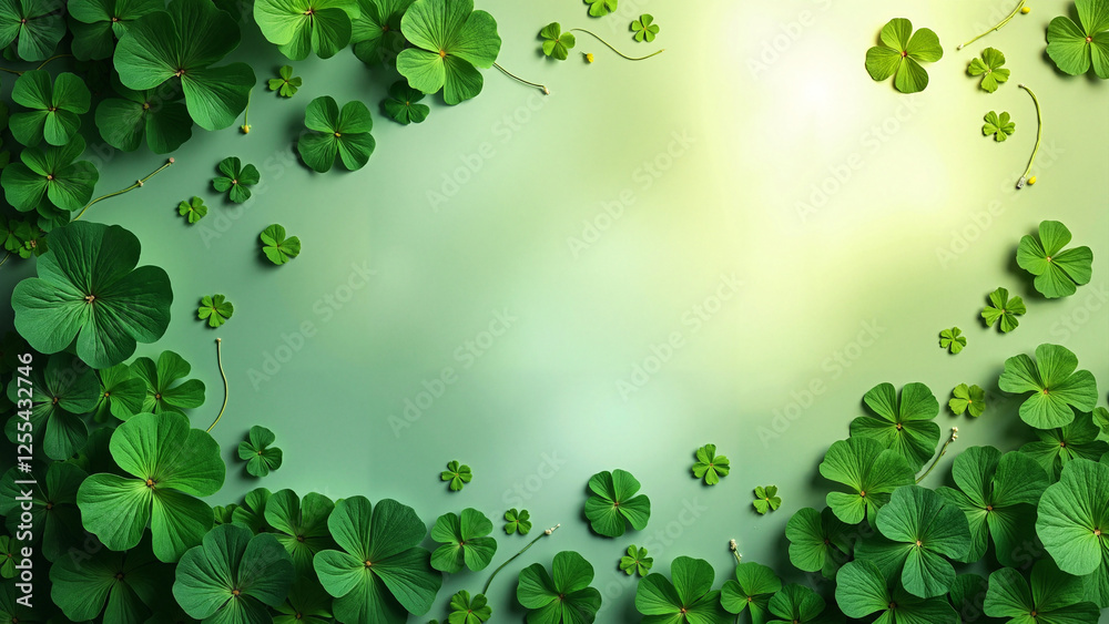 Vibrant St. Patrick's Day Background Featuring Lush Shamrocks & Clovers – Ideal for Greeting Cards, Promotional Materials, Social Media Posts and Event Flyers Vibrant St. Patrick's Day Background Featuring Lush Shamrocks & Clovers – Ideal for Greeting Cards, Promotional Materials, Social Media Posts and Event Flyers