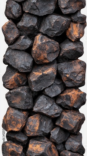 Dark Brown and Black Rocks Texture Seamless Pattern