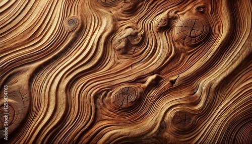 Wallpaper Mural A highly detailed close-up of a wooden texture, showcasing natural grain patterns, knots, and organic imperfections. The wood appears slightly aged Torontodigital.ca