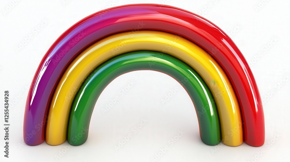 Obraz premium Colorful 3D Rainbow Sculpture with Smooth Curved Arches