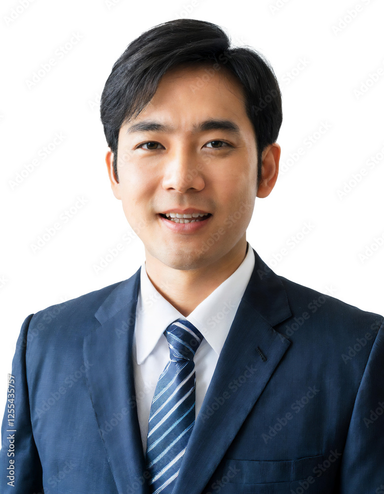 Portrait of only one Man. White Background. Portrait of only one Man. White Background.