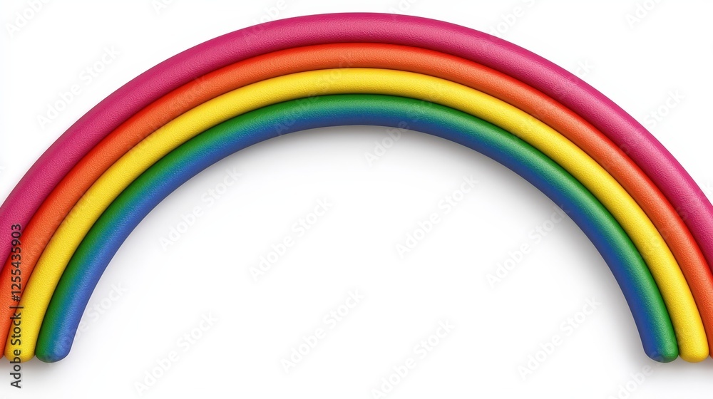 Colorful Rainbow Made of Play-Doh Modeling Clay on White Background Colorful Rainbow Made of Play-Doh Modeling Clay on White Background