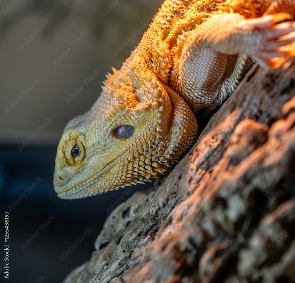 Obraz premium Bearded agama lizard close-up.