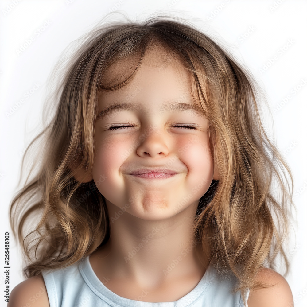 Mischievous girl winking with playful expression isolated on white background Mischievous girl winking with playful expression isolated on white background