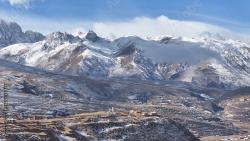 River and Mountain Scenery in Ganzi County, Western Sichuan photo