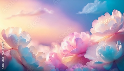  soft light color abstract background with flowers Depth