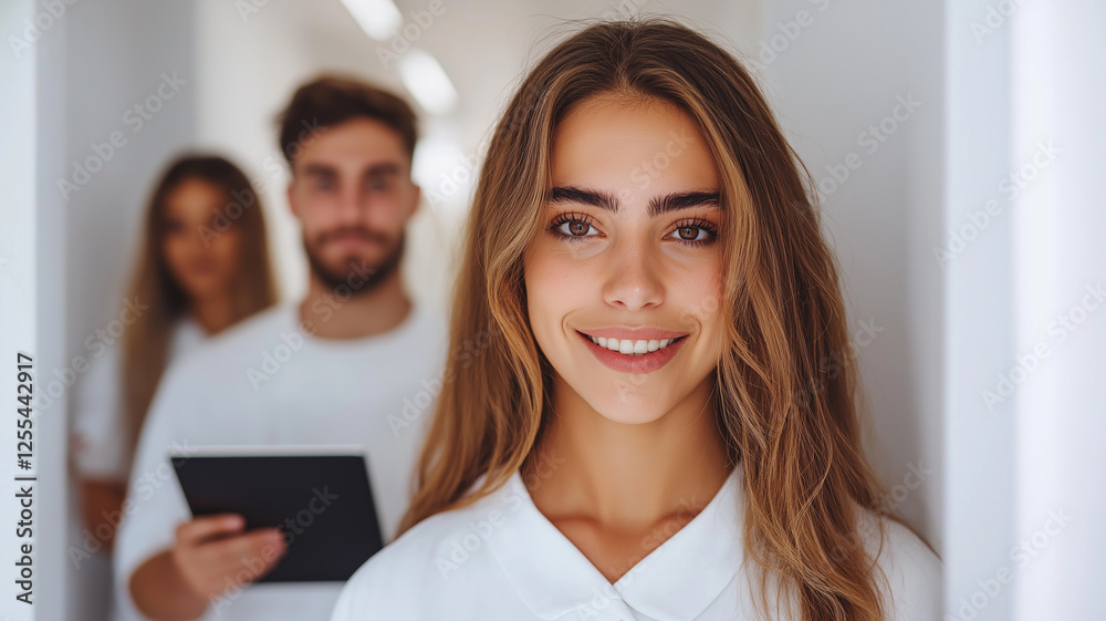 friendly female student in a college classroom with colleagues
friendly female student in a college classroom with colleagues