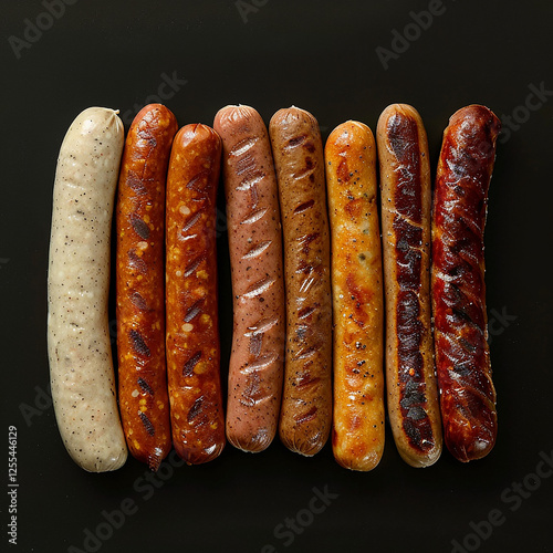 sausages on a plate, Generative ai