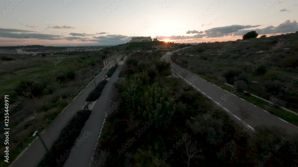 Aerial FPV video Migdal Tsedek National Park Rosh Haayin Israel Aerial FPV video Migdal Tsedek National Park Rosh Haayin Israel