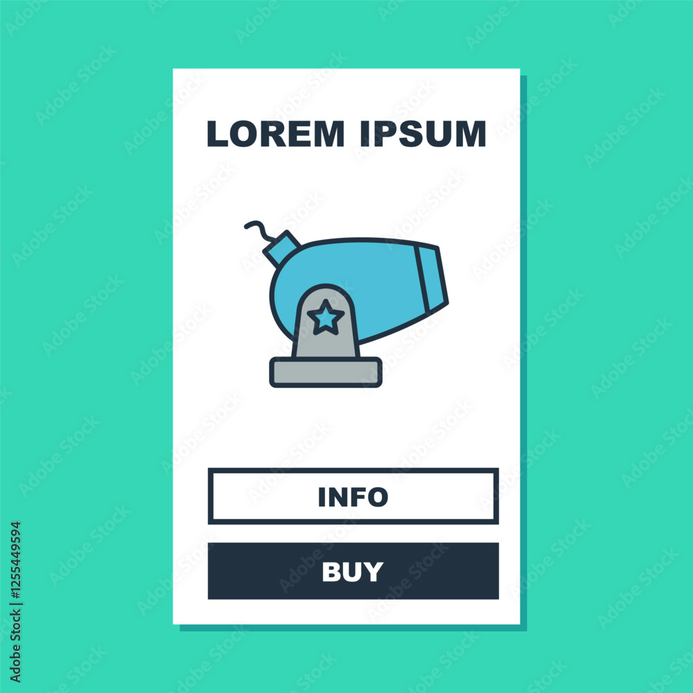 Fototapeta premium Filled outline Cannon icon isolated on turquoise background. Vector