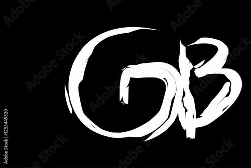 Vector image of handwritten initial letter GB. Creative Alphabet Letter GB Logo Design with Icon Vector Illustration