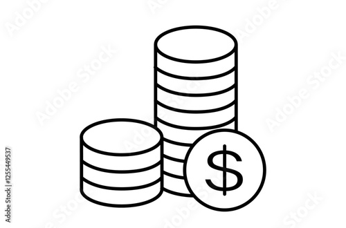 積み上げたお金のアイコン
