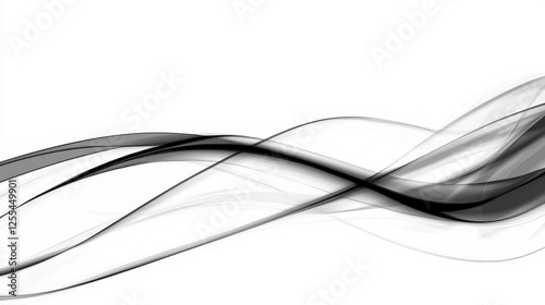 Wallpaper Mural Elegant Black and White Flowing Abstract Waves on a Light Background Torontodigital.ca