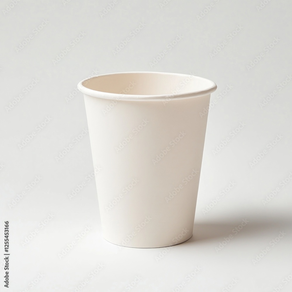 Empty paper cup on white background; product shot Empty paper cup on white background; product shot