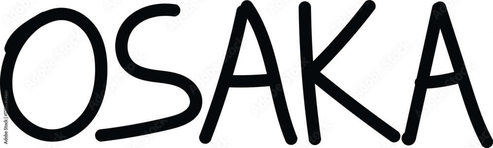 Handwritten City Name Osaka Typography Handwritten City Name Osaka Typography