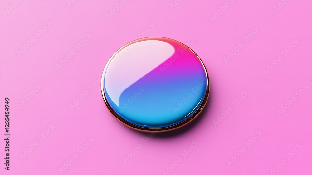 Obraz premium empty badge on pink backdrop top