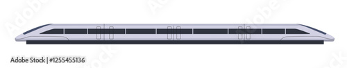 Modern carriages of bullet train side view. Wagons of high speed railroad transport. Quick railway vehicle. Rapid electric rail locomotive engine. Flat isolated vector illustration on white background