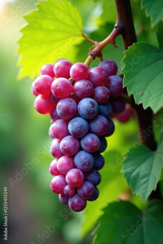 Wallpaper Mural Soft purple clusters of juicy grapes hang from a vine, grapes, greenery Torontodigital.ca